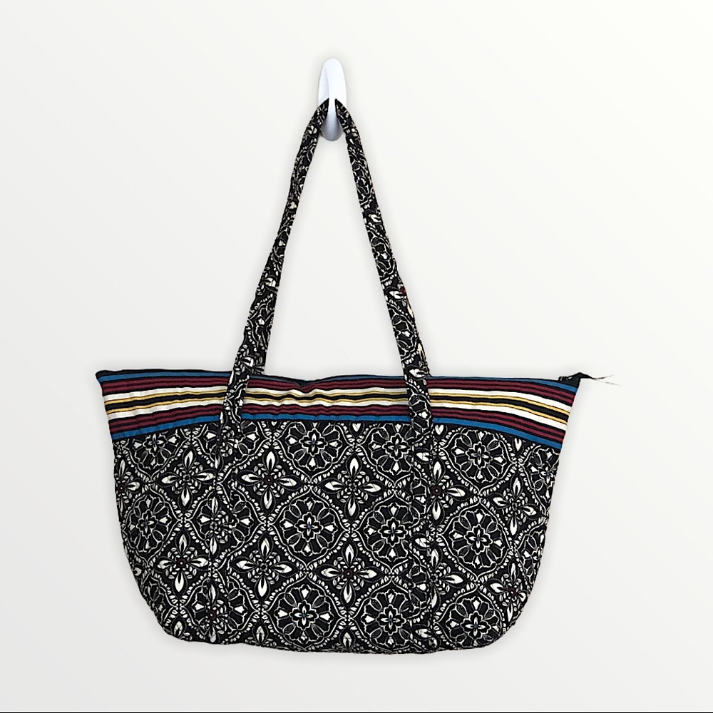 Vera Bradley Barcelona Retired Pattern Miller Tote Bag Black and White Tote Bag